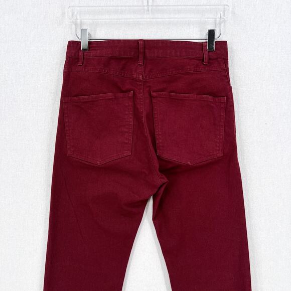 BASSIKE Straight Jeans Womens Small Burgundy Wine High Rise Slim Stretch - Picture 4 of 13